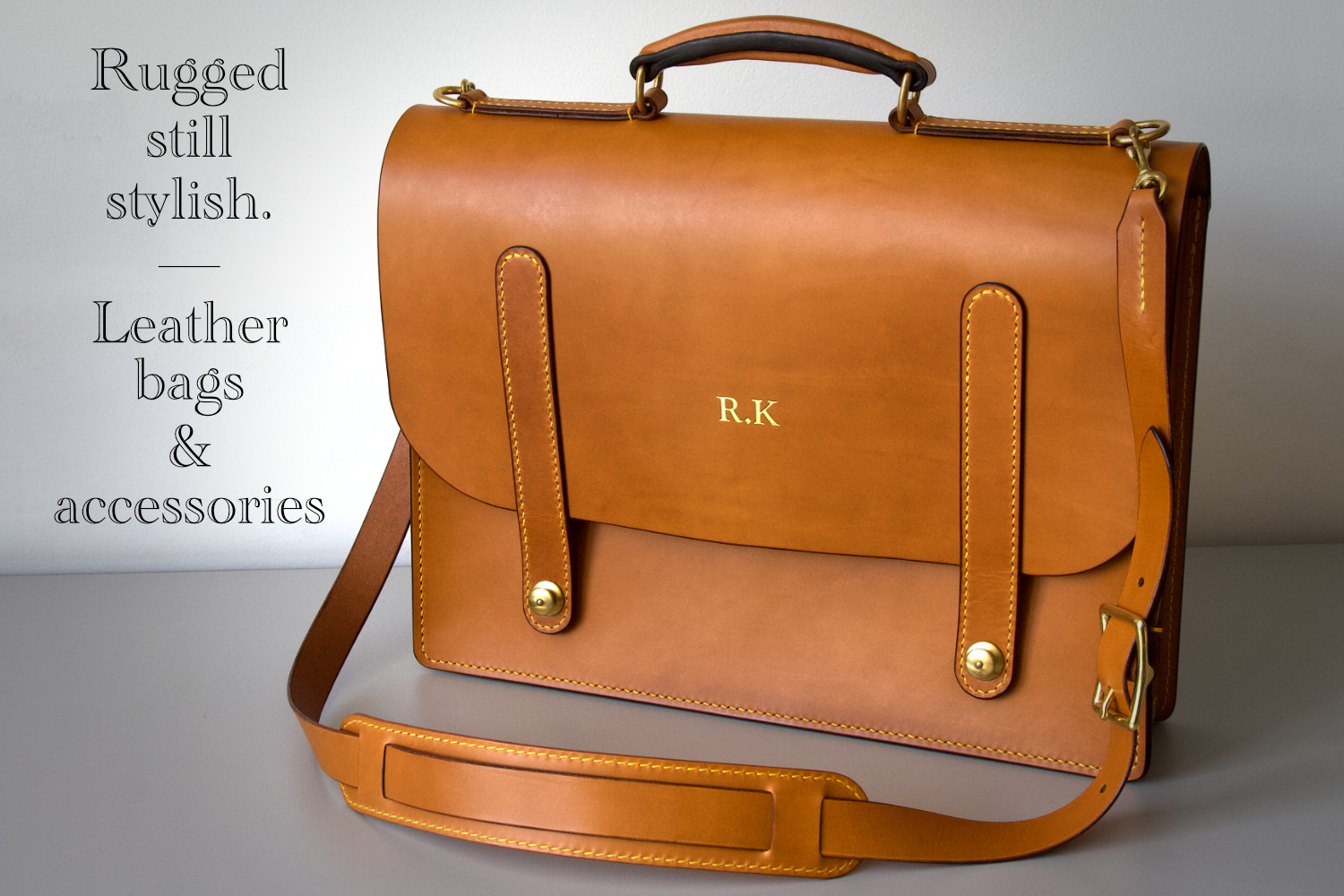 leather briefcase with shoulder strap